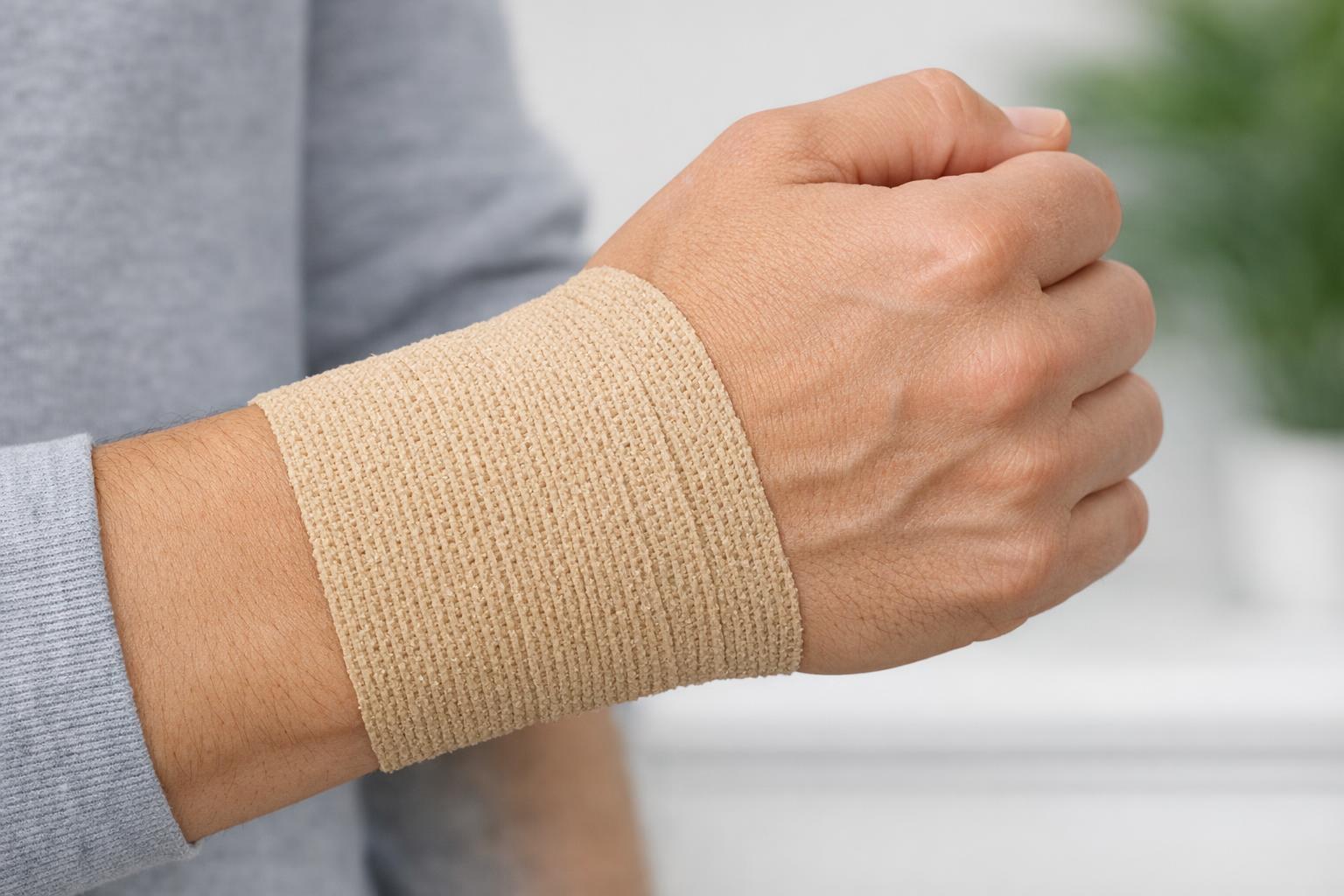 Zdjęcie bandażu kohezyjnego na nadgarstku